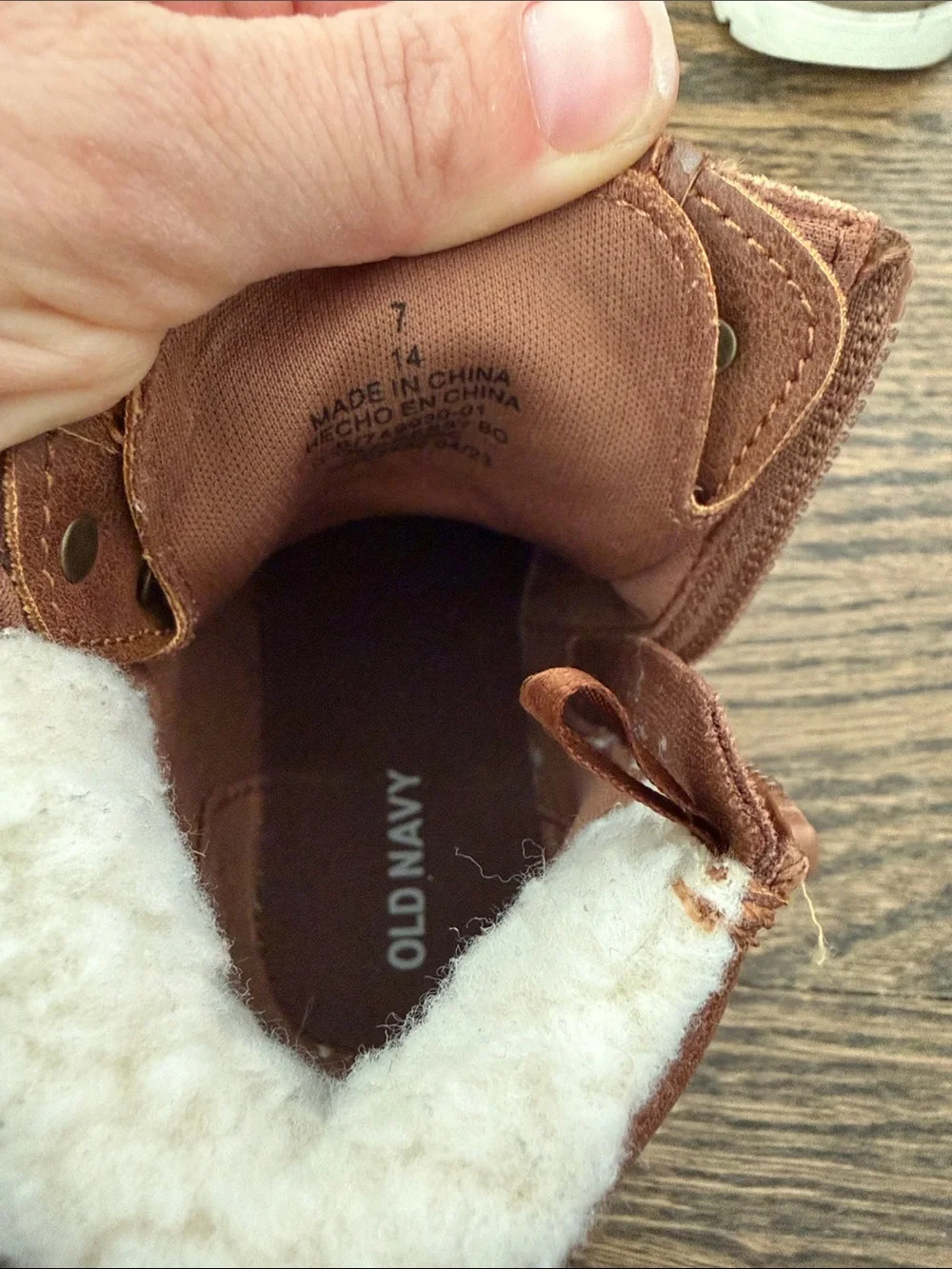 Old Navy Toddler size 7 Brown Faux-Fur Lined Winter Boots
